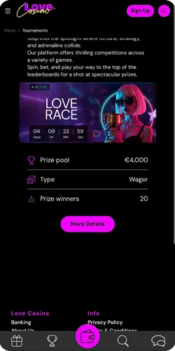 Tournaments at the Love Casino
